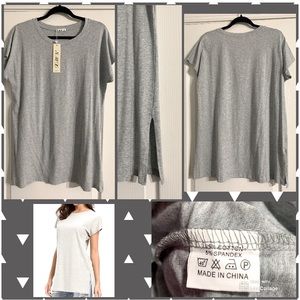 BNWT || LUSMAY || Light Heather Gray || Short-sleeved Tunic T-Shirt || XXL